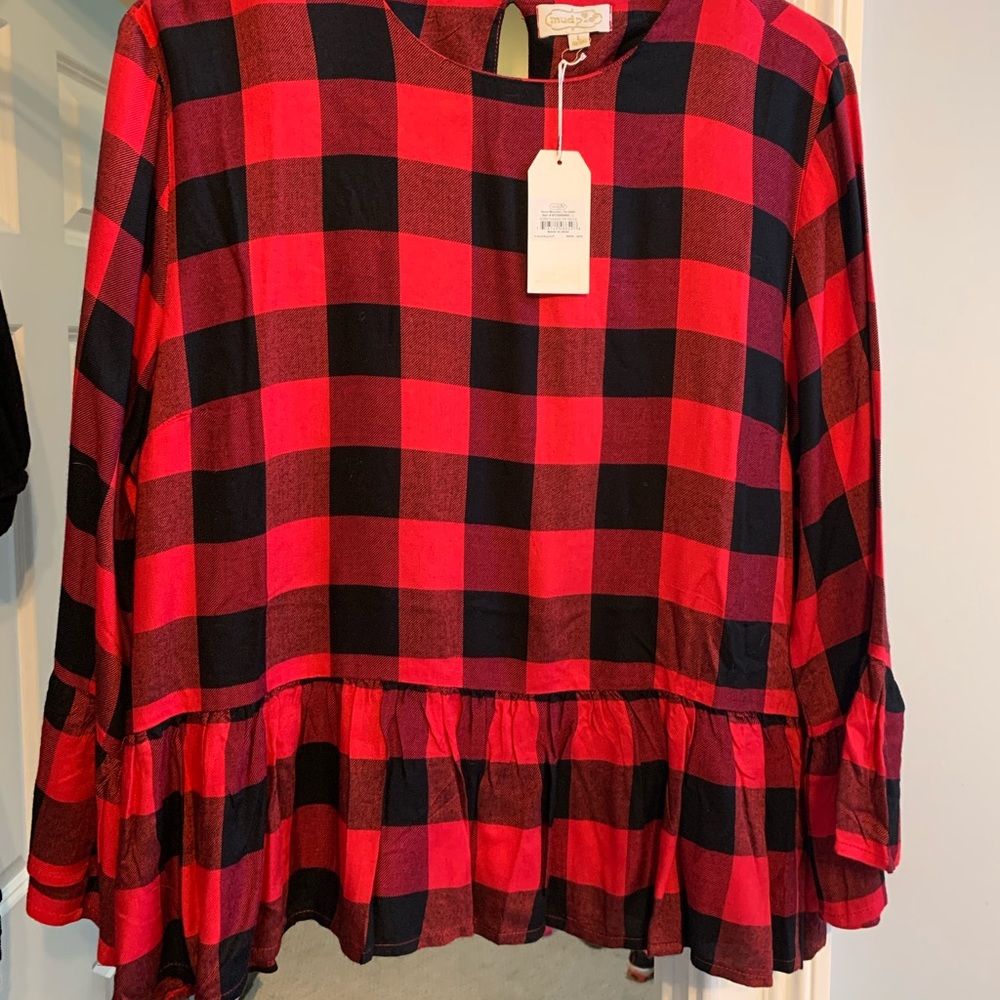 Mud pie Buffalo Plaid shirt - Picture 2 of 3